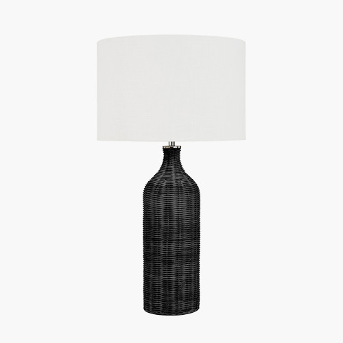 pacific lifestyle Anika Black Rattan Bottle Table Lamp