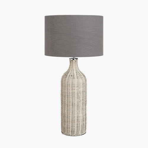 Pacific Lifestyle Anika Grey Wash Rattan Bottle Table Lamp