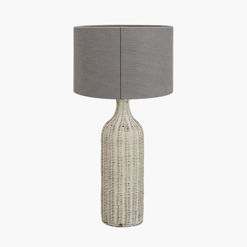 Pacific Lifestyle Anika Grey Wash Rattan Bottle Table Lamp