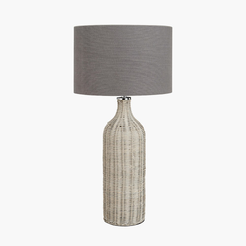 pacific lifestyle Anika Grey Wash Rattan Bottle Table Lamp