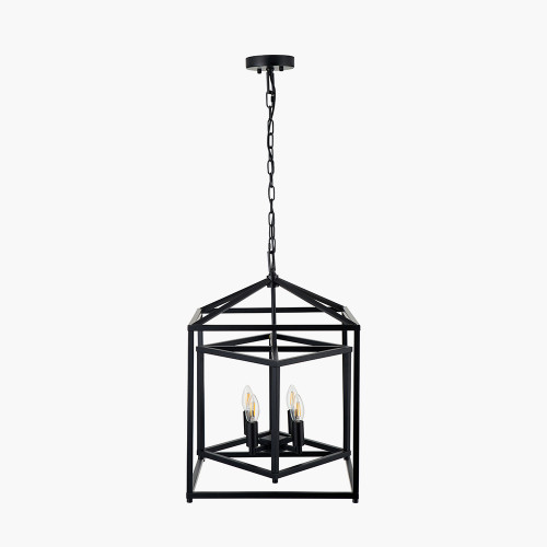 Pacific Lifestyle Anis Black Metal 4 Light Cube Pendant