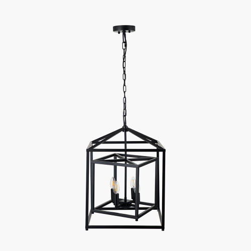 Pacific Lifestyle Anis Black Metal 4 Light Cube Pendant