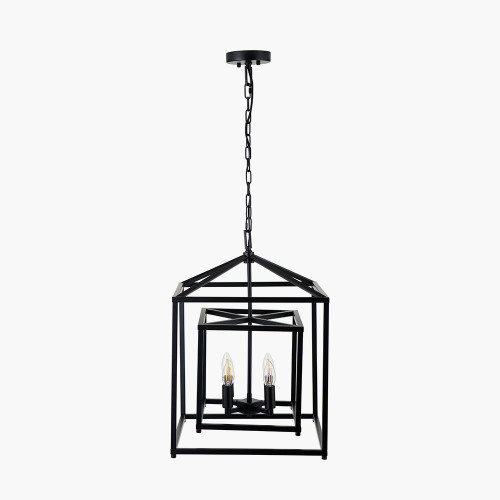 Pacific Lifestyle Anis Black Metal 4 Light Cube Pendant