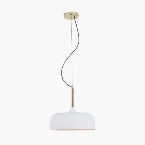 Pacific Lifestyle Anke Matt White Domed Metal Pendant
