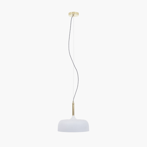 Pacific Lifestyle Anke Matt White Domed Metal Pendant