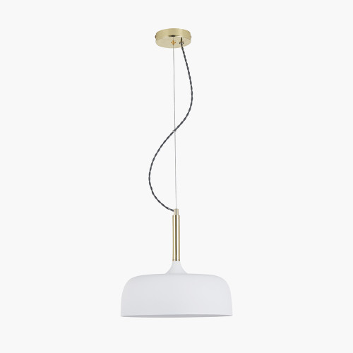 pacific lifestyle Anke Matt White Domed Metal Pendant