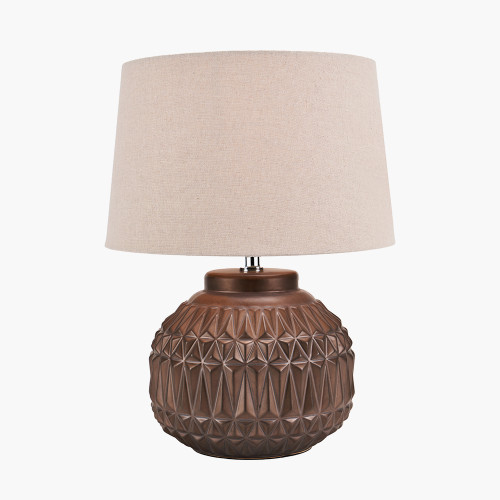 Pacific Lifestyle Anneli Bronze Aztec Texture Ceramic Table Lamp