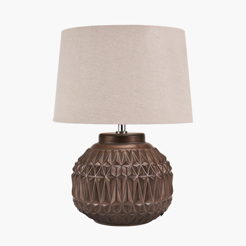 Pacific Lifestyle Anneli Bronze Aztec Texture Ceramic Table Lamp