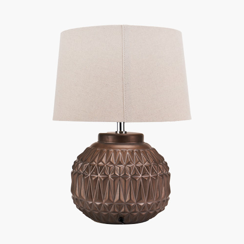 Pacific Lifestyle Anneli Bronze Aztec Texture Ceramic Table Lamp