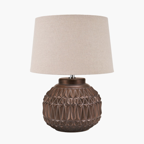 pacific lifestyle Anneli Bronze Aztec Texture Ceramic Table Lamp
