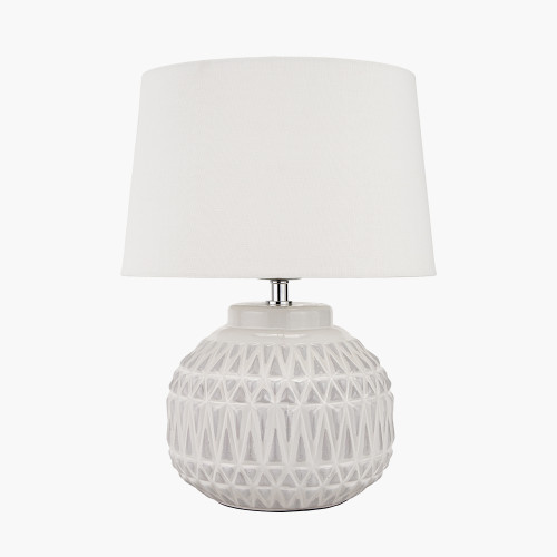 Pacific Lifestyle Anneli Warm White Aztec Texture Ceramic Table Lamp