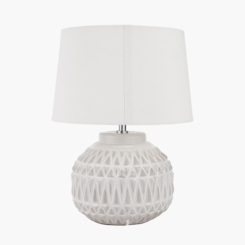 Pacific Lifestyle Anneli Warm White Aztec Texture Ceramic Table Lamp