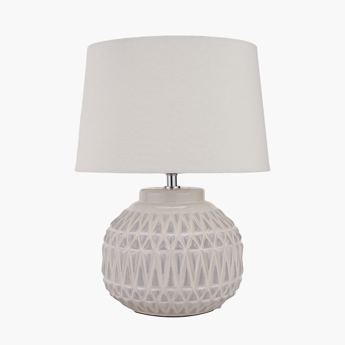 pacific lifestyle Anneli Warm White Aztec Texture Ceramic Table Lamp