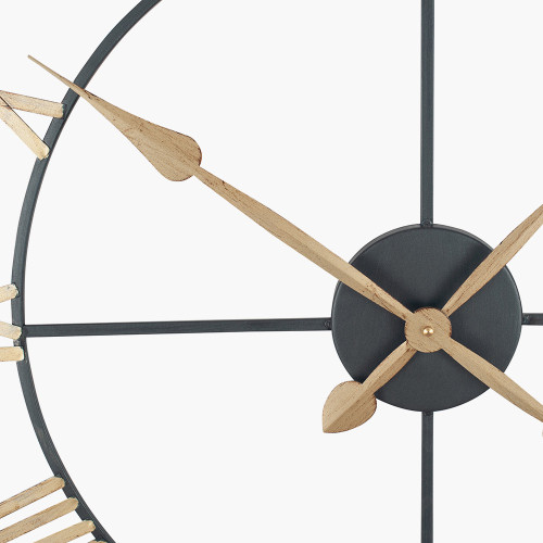 Pacific Lifestyle Antique Bronze And Gold Metal Round Wall Clock Large