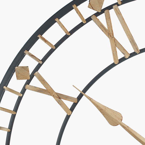 Pacific Lifestyle Antique Bronze And Gold Metal Round Wall Clock Large