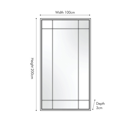 Pacific Lifestyle Antique Bronze Metal Rectangular Floor Mirror