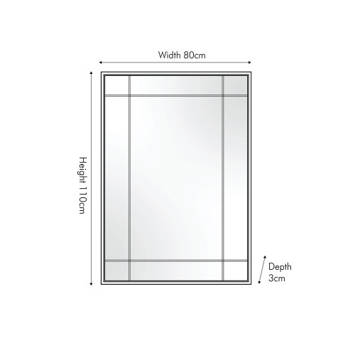 Pacific Lifestyle Antique Bronze Metal Rectangular Wall Mirror