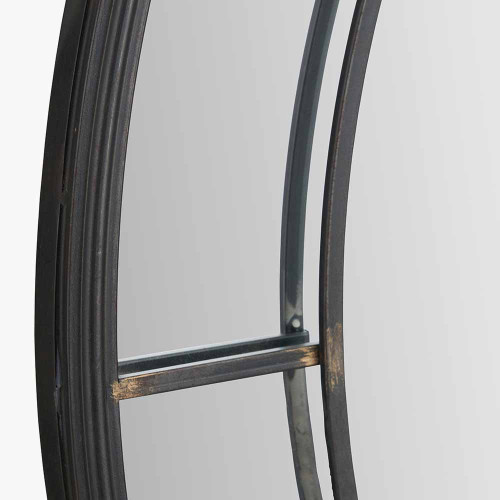 Pacific Lifestyle Antique Bronze Metal Round Wall Mirror Large