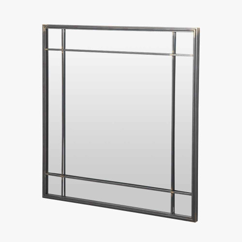 Pacific Lifestyle Antique Bronze Metal Square Wall Mirror