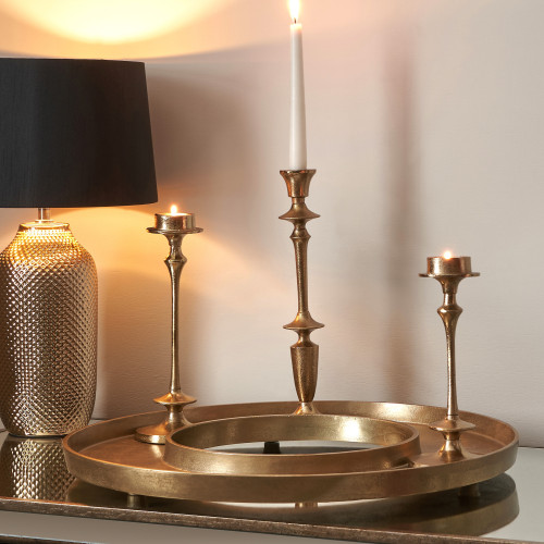 Pacific Lifestyle Antique Gold Metal Ring Display Platter