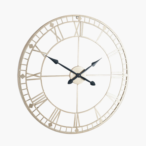 Pacific Lifestyle Antique Gold Metal Round Wall Clock Large