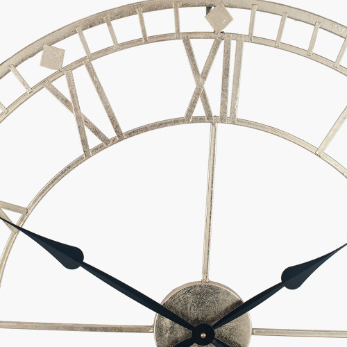 Pacific Lifestyle Antique Gold Metal Round Wall Clock Large