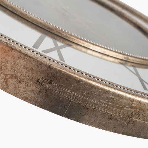 Pacific Lifestyle Antique Gold Wood And Geo Print Mirror Wall Clock