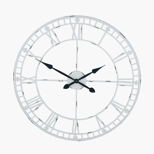 pacific lifestyle Antique Grey Metal Round Wall Clock Large