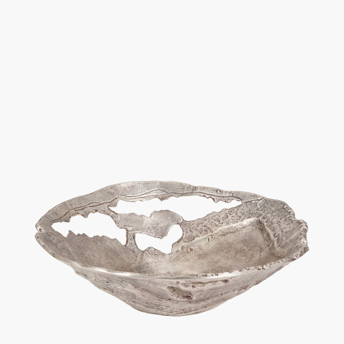 Pacific Lifestyle Antique Silver Cast Metal Decorative Bowl