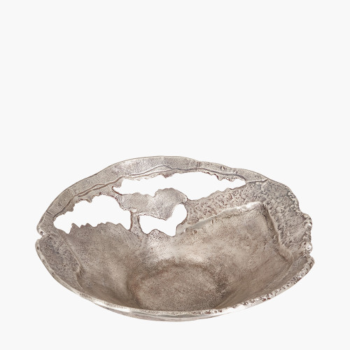 Pacific Lifestyle Antique Silver Cast Metal Decorative Bowl