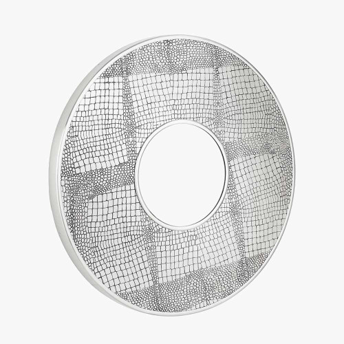 Pacific Lifestyle Antique Silver Metal Round Wall Mirror