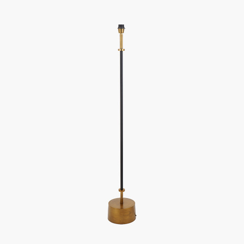 Pacific Lifestyle Antoine Black Croc And Antique Brass Metal Floor Lamp Base