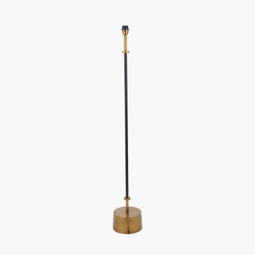 Pacific Lifestyle Antoine Black Croc And Antique Brass Metal Floor Lamp Base