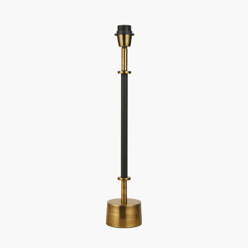 pacific lifestyle Antoine Black Croc and Antique Brass Metal Table Lamp Base