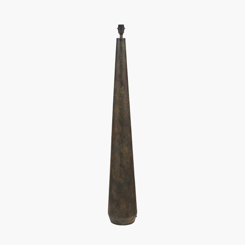 Pacific Lifestyle Arbor Verdi Gris Metal Conical Floor Lamp Base With Lino 45cm White Self Lined Linen Cylinder Lampshade
