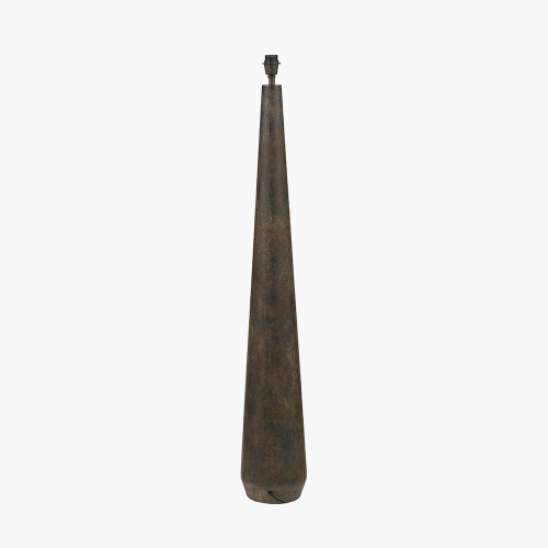 Pacific Lifestyle Arbor Verdi Gris Metal Conical Floor Lamp Base With Lino 45cm White Self Lined Linen Cylinder Lampshade