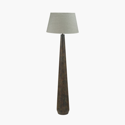 pacific lifestyle Arbor Verdi Gris Metal Conical Floor Lamp Base with Milos 50cm Pistachio Green Linen Tapered Lampshade