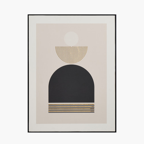 pacific lifestyle Art Deco Print with Gold Detail and Black Frame