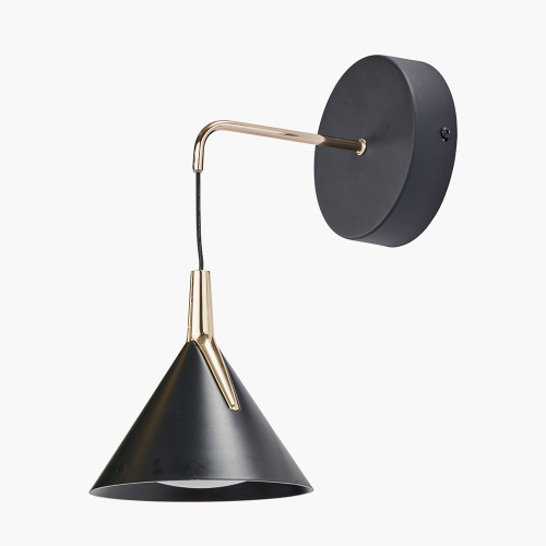 Pacific Lifestyle Astarion Matt Black And Gold LED Wall Light