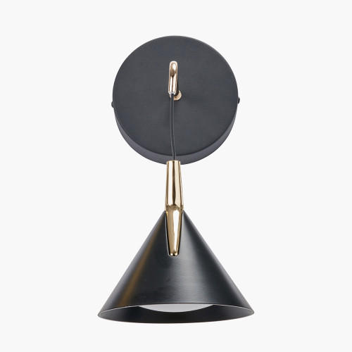 Pacific Lifestyle Astarion Matt Black And Gold LED Wall Light