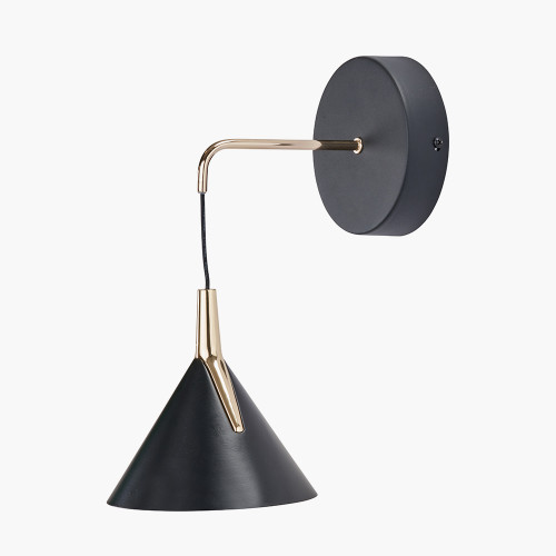 pacific lifestyle Astarion Matt Black and Gold LED Wall Light