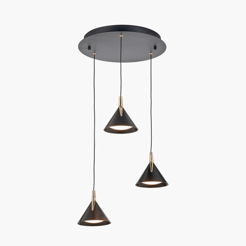 Pacific Lifestyle Astarion Matt Black And Gold Multi Drop LED Pendant