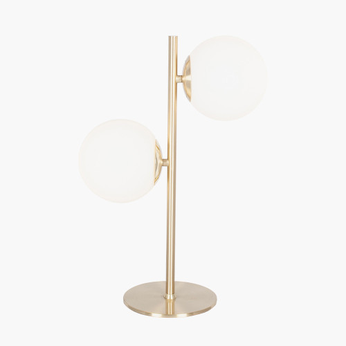 Pacific Lifestyle Asterope White Orb And Gold Metal Table Lamp