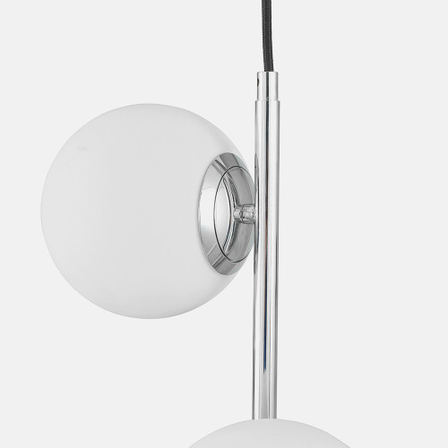 Pacific Lifestyle Asterope White Orb And Shiny Chrome Metal Pendant