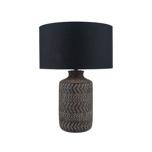 Pacific Lifestyle Atouk Textured Black Stoneware Table Lamp Base