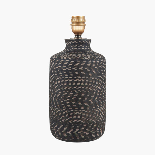 pacific lifestyle Atouk Textured Black Stoneware Table Lamp Base