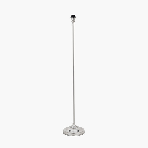 Pacific Lifestyle Auden Silver Metal Stick Floor Lamp Base With Adelaide 35cm Ivory Tapered Cotton Mix Lampshade