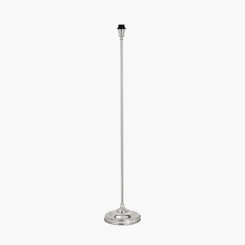 Pacific Lifestyle Auden Silver Metal Stick Floor Lamp Base With Adelaide 35cm Ivory Tapered Cotton Mix Lampshade