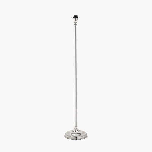 Pacific Lifestyle Auden Silver Metal Stick Floor Lamp Base With Adelaide 35cm Ivory Tapered Cotton Mix Lampshade