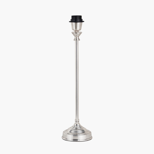 Pacific Lifestyle Auden Silver Metal Stick Table Lamp Base With Adelaide 25cm Ivory Tapered Cotton Mix Lampshade
